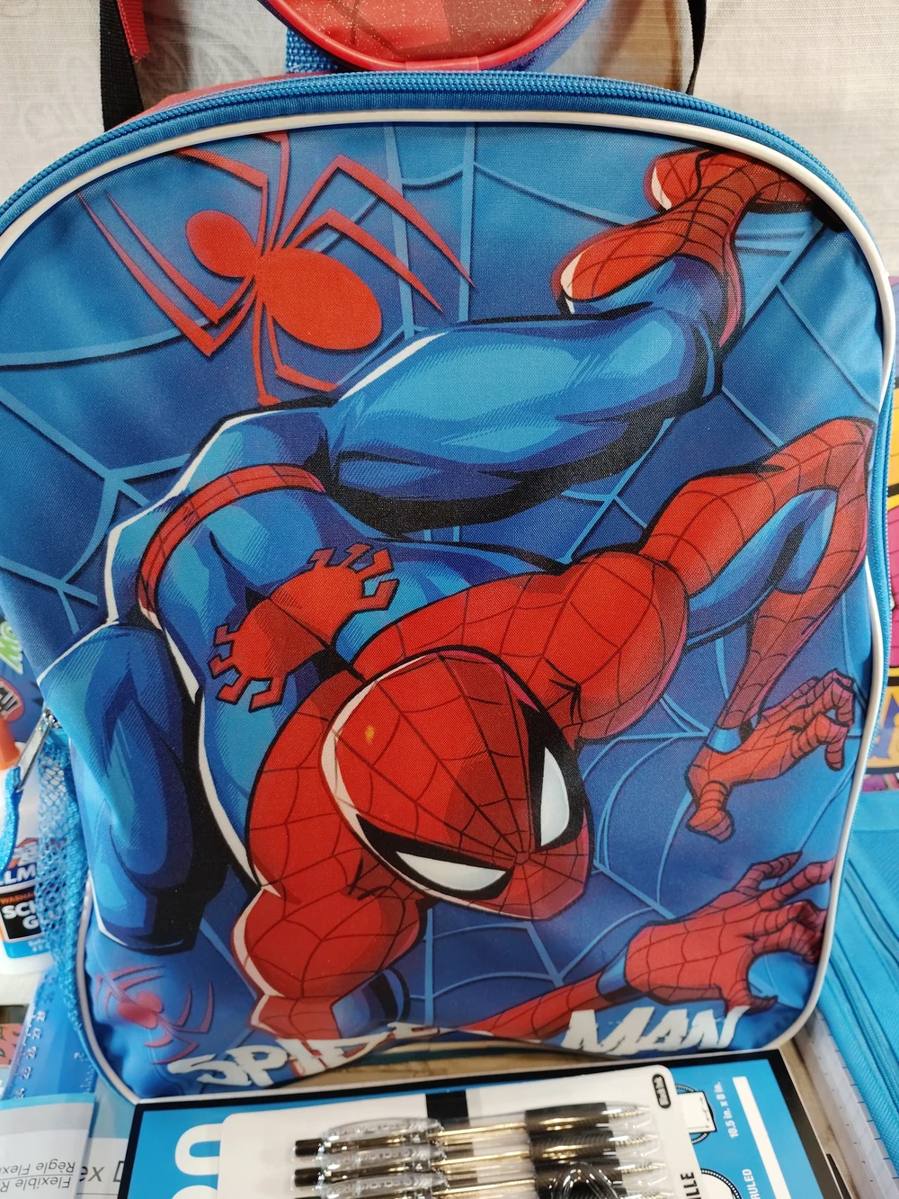 Marvel Spider-Man Kids Backpack(nwt) & Lunch Bag Set w/ School Supplies